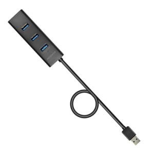 Концентратор AXAGON USB 3.1 to 4xUSB 3.0 1.2m + cable USB to Micro 5P black (HUE-S2BL)