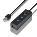 Концентратор AXAGON USB 3.1 to 4xUSB 3.0 1.2m + cable USB to Micro 5P black (HUE-S2BL)
