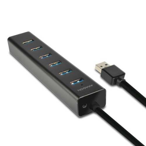 Концентратор AXAGON USB 3.1 to 7xUSB 3.0 + power adapter black (HUE-SA7BP) Концентратор AXAGON USB 3.1 to 7xUSB 3.0 + power adapter black (HUE-SA7BP)