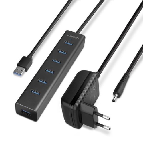 Концентратор AXAGON USB 3.1 to 7xUSB 3.0 + power adapter black (HUE-SA7BP) Концентратор AXAGON USB 3.1 to 7xUSB 3.0 + power adapter black (HUE-SA7BP)