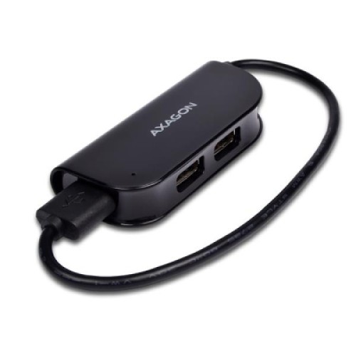 Концентратор AXAGON USB 2.0 to 4xUSB 2.0 0.2m black (HUE-X4B)