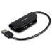 Концентратор AXAGON USB 2.0 to 4xUSB 2.0 0.2m black (HUE-X4B)