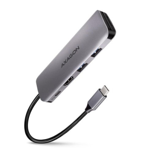 Концентратор AXAGON USB-C to 2xUSBA + HDMI + SD/microSD + USB-C PD 100W 0.2m grey (HMC-5) Концентратор AXAGON USB-C to 2xUSBA + HDMI + SD/microSD + USB-C PD 100W 0.2m grey (HMC-5)