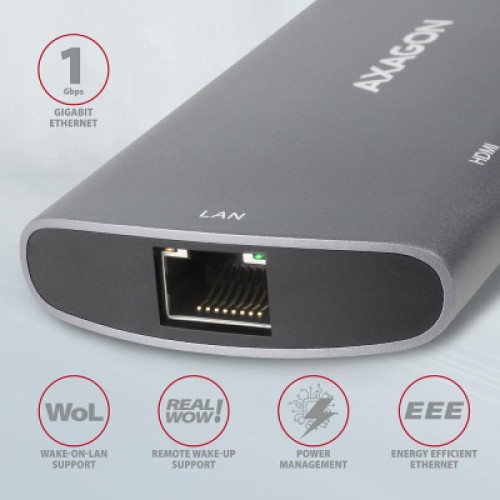 Концентратор AXAGON USB-C to 2xUSB-A + HDMI + RJ45 + SATA M.2 + PD 100W 0.18m grey (HMC-6M2) Концентратор AXAGON USB-C to 2xUSB-A + HDMI + RJ45 + SATA M.2 + PD 100W 0.18m grey (HMC-6M2)