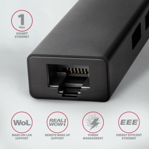 Концентратор AXAGON USB-C to 3xUSB-A + RJ45 0.2m metal black (HMC-GL3A) Концентратор AXAGON USB-C to 3xUSB-A + RJ45 0.2m metal black (HMC-GL3A)