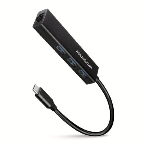 Концентратор AXAGON USB-C to 3xUSB-A + RJ45 0.2m metal black (HMC-GL3A) Концентратор AXAGON USB-C to 3xUSB-A + RJ45 0.2m metal black (HMC-GL3A)