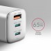 Зарядное устройство AXAGON 1xUSB + 2xUSB-C 65W QC4+ PD3.0 PPS white (ACU-DPQ65W)