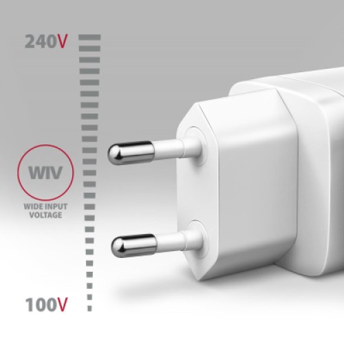 Зарядное устройство AXAGON 1xUSB + 2xUSB-C 65W QC4+ PD3.0 PPS white (ACU-DPQ65W)