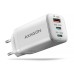 Зарядное устройство AXAGON 1xUSB + 2xUSB-C 65W QC4+ PD3.0 PPS white (ACU-DPQ65W)