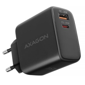Зарядное устройство AXAGON 1xUSB QC4.0 + 1xUSB-C PD45W PPS black (ACU-PQ45)