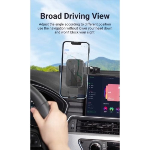 Универсальный автодержатель VENTION 4.7-7.2" с присокой, черный (KCOB0)