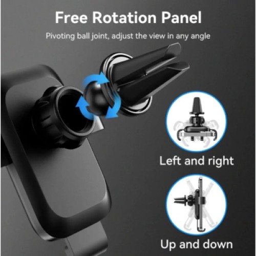 Универсальный автодержатель VENTION 4.7-7.2" на дефлектор, черный (KCTB0)