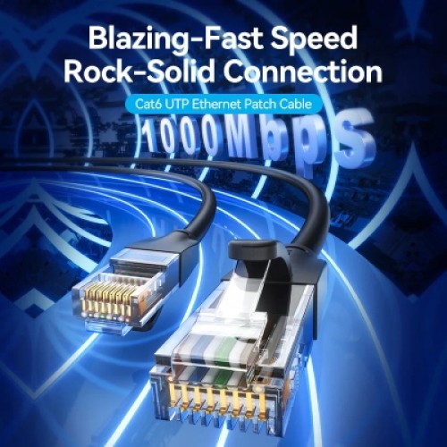 Патч-корд Cat.6 UTP Patch Cable 1.5M Black VENTION (IBEBG)