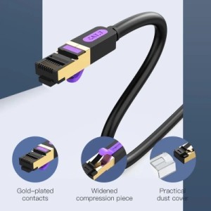 Патч-корд Cat.7 SFTP Patch Cable 0.5M Black VENTION (ICDBD)