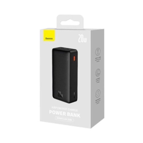 Батарея универсальная Baseus Airpow 30000mAh 20W PD/3.0, QC/3.0, black (PPQD090101)