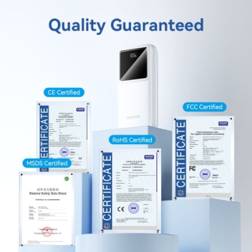 Батарея универсальная VENTION 20000mAh Power Bank (Micro-USB + USB-C + USB-A + USB-A) 22.5W Black LED Display Type (FHLB0)