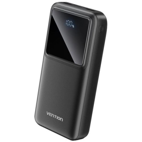 Батарея универсальная VENTION 20000mAh Power Bank (Micro-USB + USB-C + USB-A + USB-A) 22.5W Black LED Display Type (FHLB0)