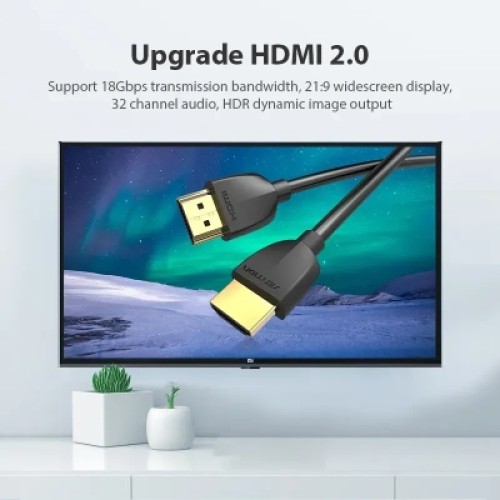 Кабель мультимедийный Portable HDMI Cable 0.5M Black VENTION (AAIBD)