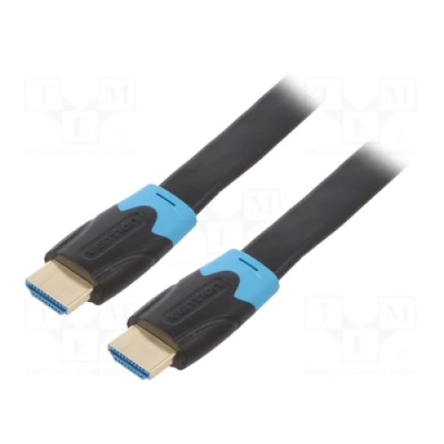 Кабель мультимедийный Flat HDMI Cable 10M Black VENTION (AAKBL)