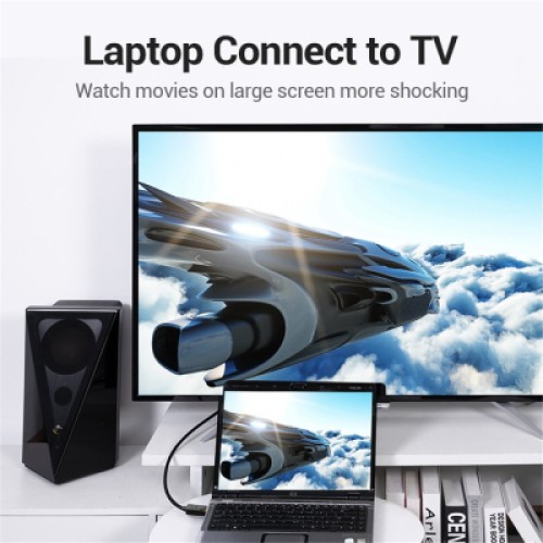 Кабель мультимедийный Cotton Braided 8K HDMI Cable 1M Black VENTION (AAUBF)