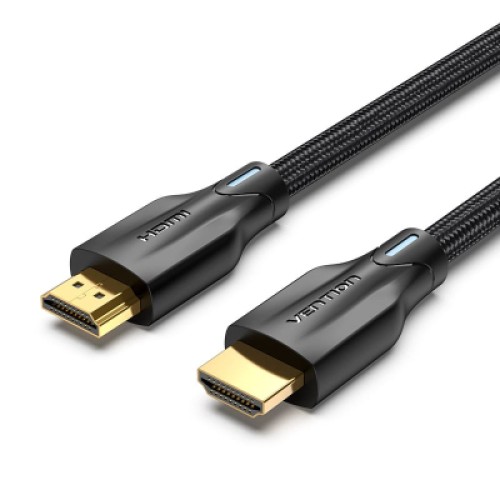 Кабель мультимедийный Cotton Braided 8K HDMI Cable 1M Black VENTION (AAUBF)