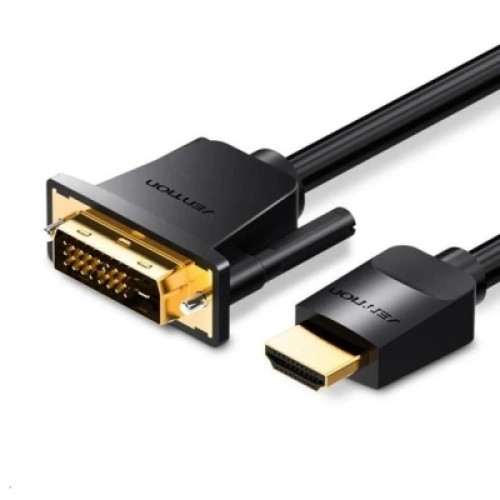 Кабель мультимедийный HDMI to DVI Cable 1M Black VENTION (ABFBF) Кабель мультимедийный HDMI to DVI Cable 1M Black VENTION (ABFBF)