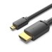 Кабель мультимедийный HDMI-D Male to HDMI-A Male 4K HD Cable 1M Black VENTION (AGIBF)