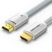 Кабель мультимедийный HDMI Male to Male Cable 8K 1.5M Silver Aluminum Alloy Type VENTION (ALCIG)