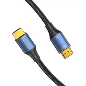 Кабель мультимедійний Cotton Braided HDMI-A Male to Male HD Cable 8K 2M Blue Aluminum Alloy Type VENTION (ALGLH)