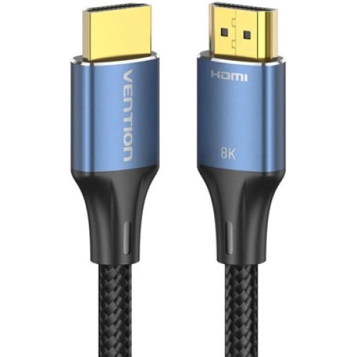 Кабель мультимедийный Cotton Braided HDMI-A Male to Male HD Cable 8K 2M Blue Aluminum Alloy Type VENTION (ALGLH)