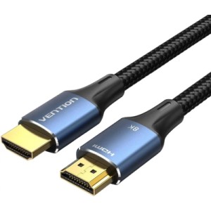 Кабель мультимедійний Cotton Braided HDMI-A Male to Male HD Cable 8K 3M Blue Aluminum Alloy Type VENTION (ALGLI)