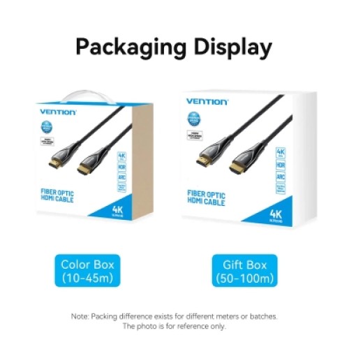 Кабель мультимедийный 4K Fiber Optic HDMI Male to Male Cable 70M Black Zinc Alloy Type VENTION (ALSBAX)