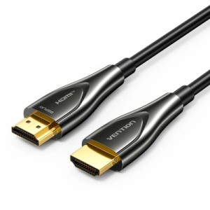 Кабель мультимедійний 4K Fiber Optic HDMI Male to Male Cable 50M Black Zinc Alloy Type VENTION (ALSBX)