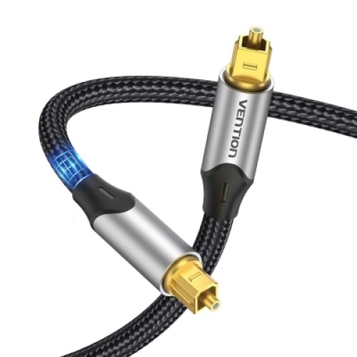 Кабель мультимедийный Optical Fiber Audio Cable Aluminum Alloy Type 1M Gray VENTION (BAVHF)