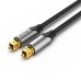 Кабель мультимедийный Optical Fiber Audio Cable Aluminum Alloy Type 1M Gray VENTION (BAVHF)