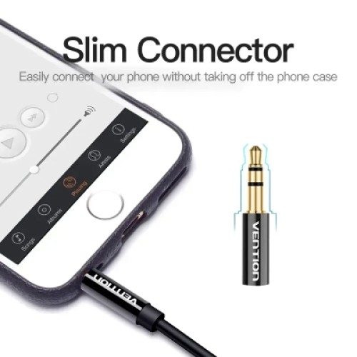 Кабель мультимедийный 3.5mm Male to 2*3.5mm Female Stereo Splitter Cable 0.3M Black ABS Type VENTION (BBSBY)