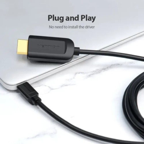 Кабель мультимедийный Type-C to HDMI Cable 1.5M Black VENTION (CGUBG)
