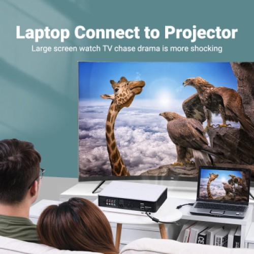 Кабель мультимедийный VGA(3+6) Male to Male Cable with ferrite cores 5M Black VENTION (DAEBJ)