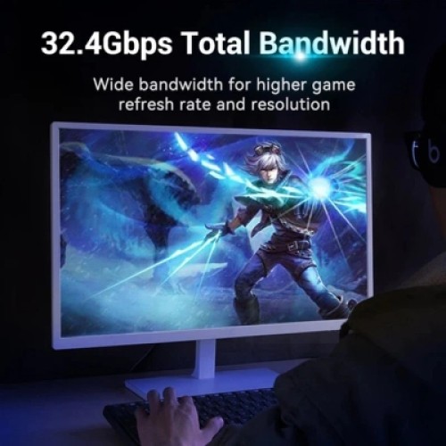 Кабель мультимедийный Cotton Braided DP Male to Male Cable 1M Black VENTION (HCCBF)