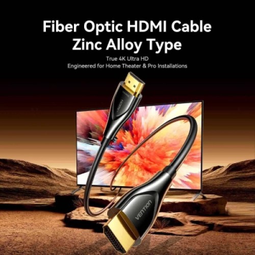 Кабель мультимедийный 4K Fiber Optic HDMI Male to Male Cable 40M Black Zinc Alloy Type VENTION (ALSBV) Кабель мультимедийный 4K Fiber Optic HDMI Male to Male Cable 40M Black Zinc Alloy Type VENTION (ALSBV)