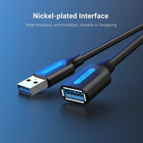 Дата кабель USB 3.0 A Male to A Female Extension Cable 1M black PVC Type VENTION (CBHBF)
