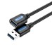 Дата кабель USB 3.0 A Male to A Female Extension Cable 1M black PVC Type VENTION (CBHBF)