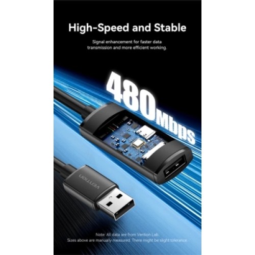 Дата кабель USB 2.0 Type-A Male to Type-A Female Active Extension Cable 10M Black VENTION (CBKBL) Дата кабель USB 2.0 Type-A Male to Type-A Female Active Extension Cable 10M Black VENTION (CBKBL)