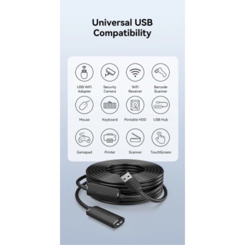 Дата кабель USB 2.0 Type-A Male to Type-A Female Active Extension Cable 30M Black VENTION (CBKBT)