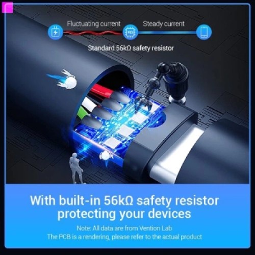 Дата кабель USB 2.0 A Male to C Male 3A Cable 1.5M Black VENTION (COKBG) Дата кабель USB 2.0 A Male to C Male 3A Cable 1.5M Black VENTION (COKBG)