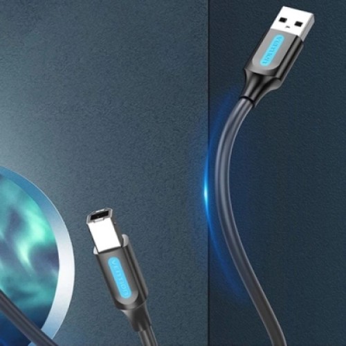 Дата кабель USB 2.0 A Male to B Male Cable 3M Black PVC Type VENTION (COQBI) Дата кабель USB 2.0 A Male to B Male Cable 3M Black PVC Type VENTION (COQBI)