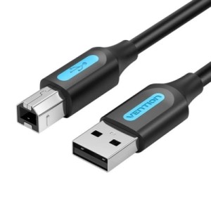 Дата кабель USB 2.0 A Male to B Male Cable 3M Black PVC Type VENTION (COQBI)