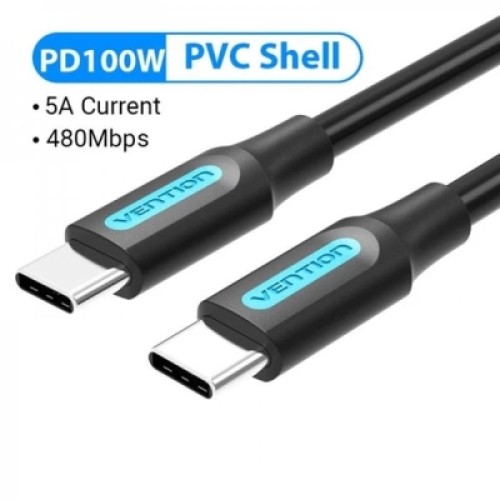 Дата кабель USB 2.0 C Male to C Male 5A Cable 1.5M Black PVC Type VENTION (COTBG) Дата кабель USB 2.0 C Male to C Male 5A Cable 1.5M Black PVC Type VENTION (COTBG)