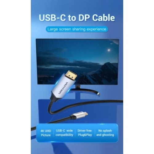 Дата кабель USB 3.0 A Male to C Male Cable 1.5M Black PVC Type VENTION (COZBG)