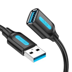 Дата кабель USB 2.0 A Male to C Male 3A Cable 2M Black VENTION (CTHBH)